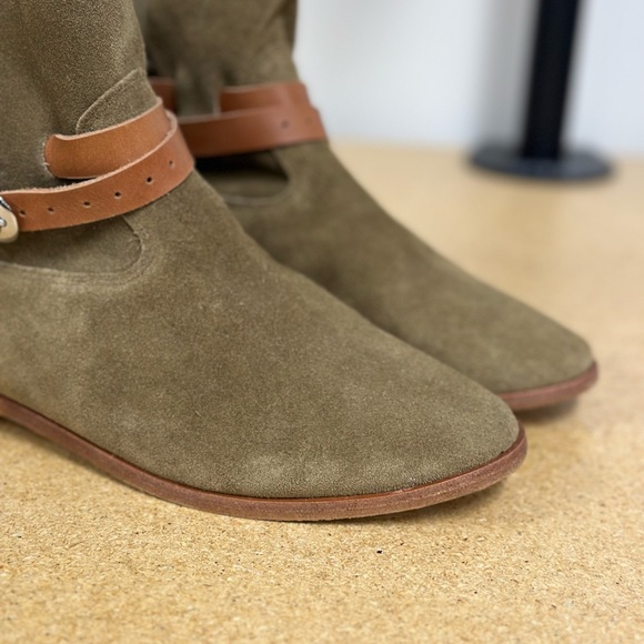 Lincoln Ankle Boots, Jeffrey Campbell x Free People Green Suede Boots 7 - Picture 3 of 9